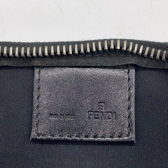 Fendi Zucca Pattern Zucchino Canvas Nylon Black Pouch 80-012625 - Picture 15 of 16